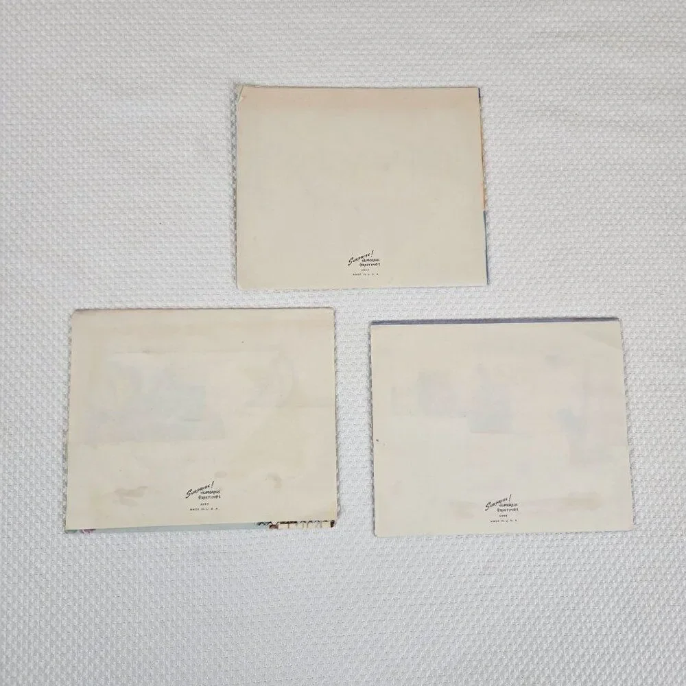 Vintage 40s Surprise Humorous Greetings Pop-Up Cards Lot Of 3